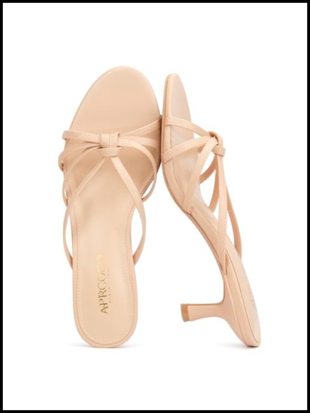 Women's Strappy Kitten Heels Knotted Open Round Toe Slip On Mule Sandals Faux
